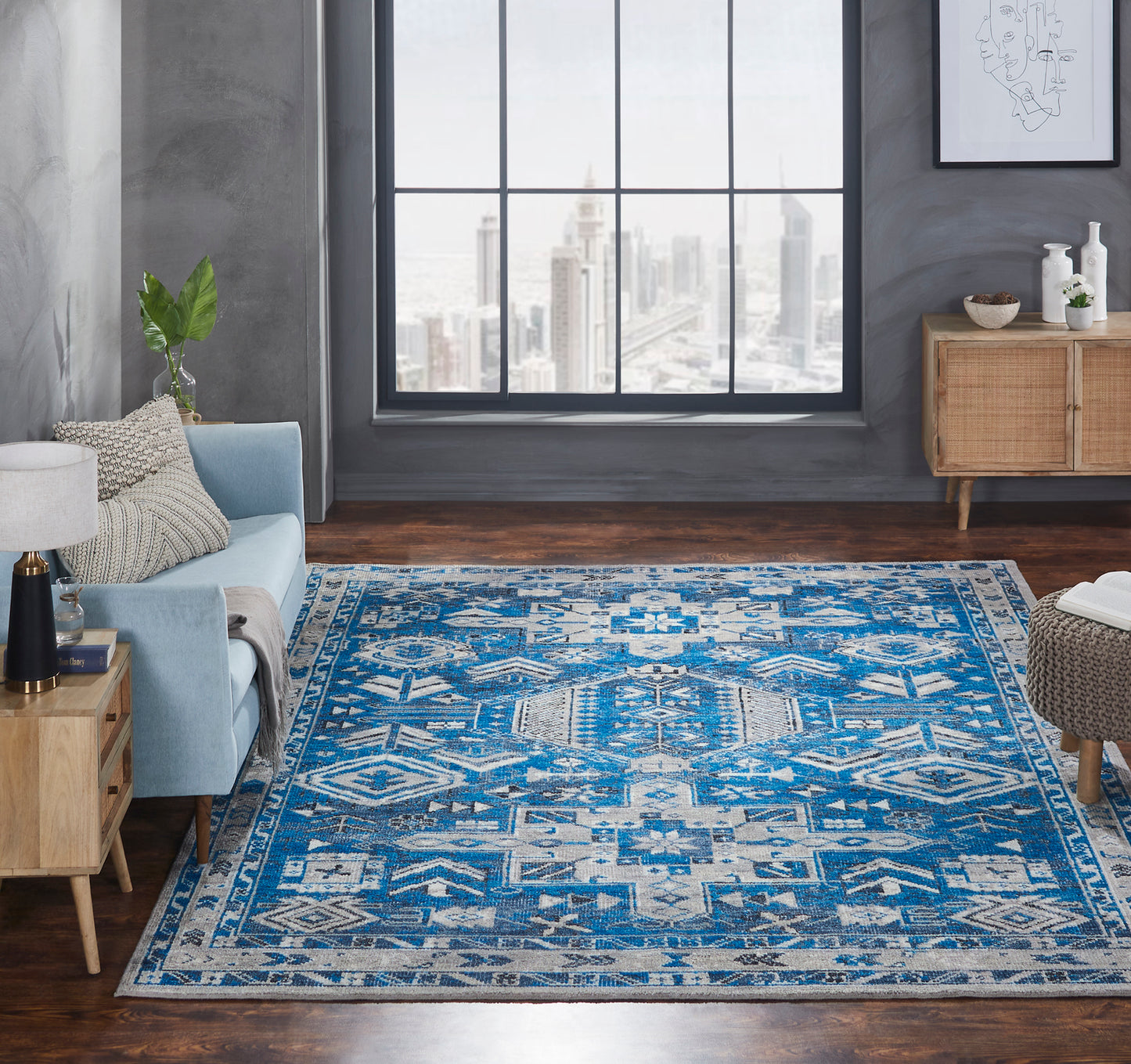 Talora TL664 Azure-Dove Hand Knotted Wool Rug