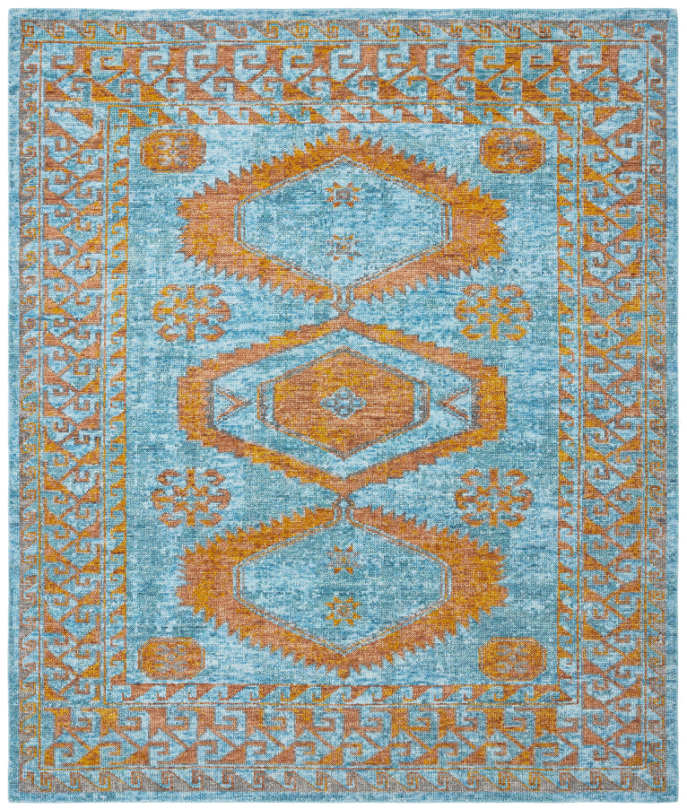 Talora TL669 Turquoise-Tangerine Hand Knotted Wool Rug