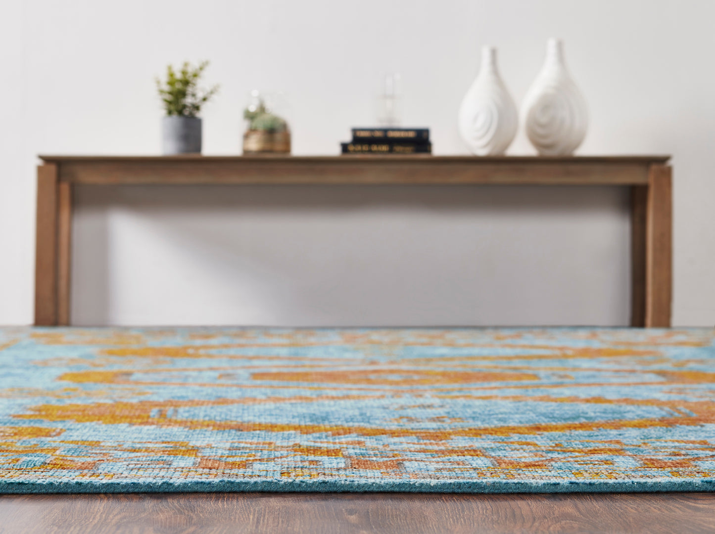 Talora TL669 Turquoise-Tangerine Hand Knotted Wool Rug