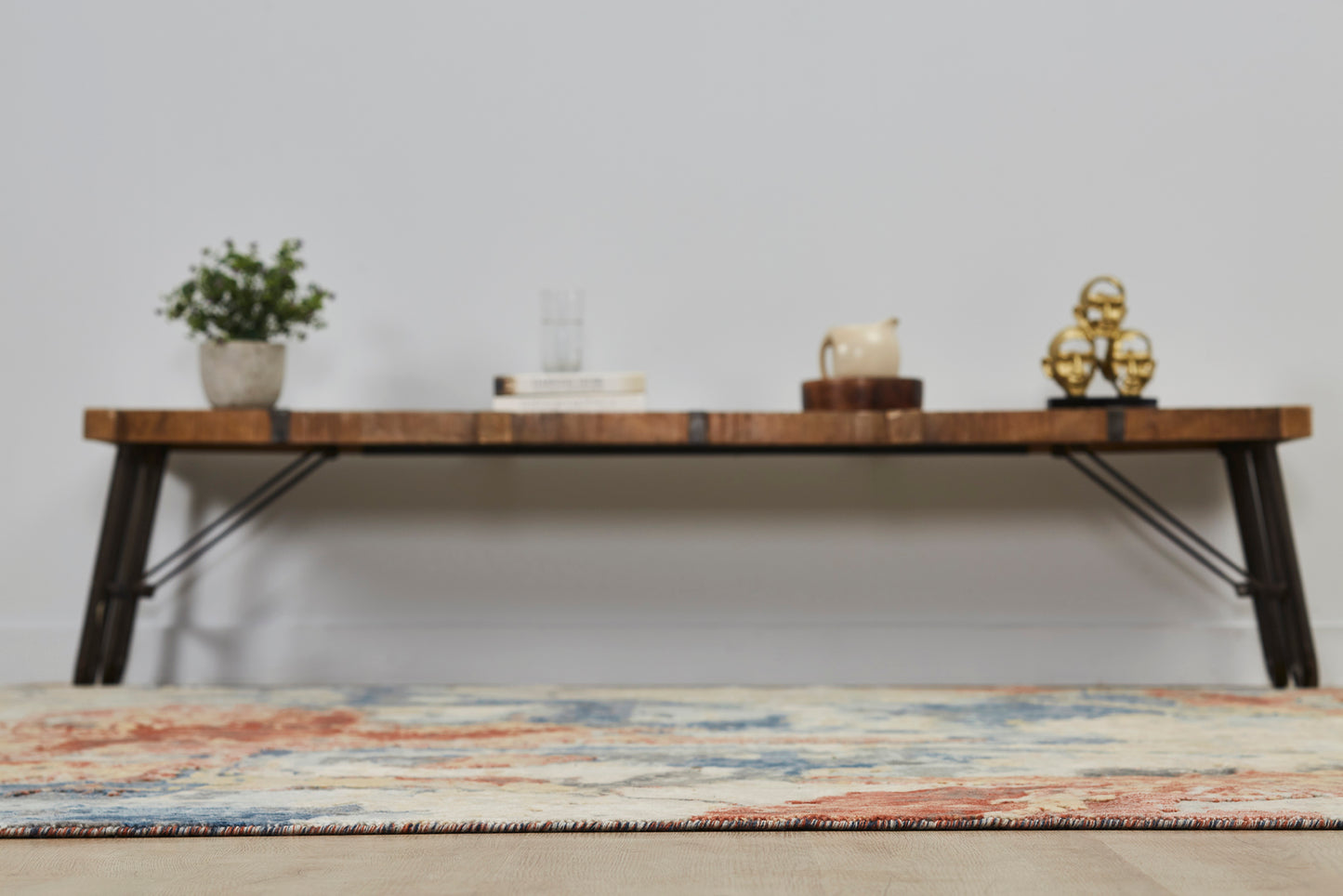 Ventura VN1390 Blues-Spice Abstract Power Loom Wool Rug