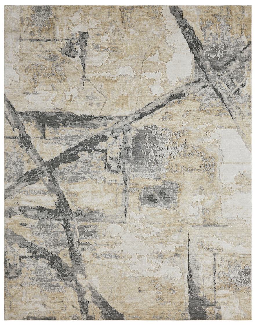 Ventura VN1393 Sands-Greys Abstract Power Loom Wool Rug