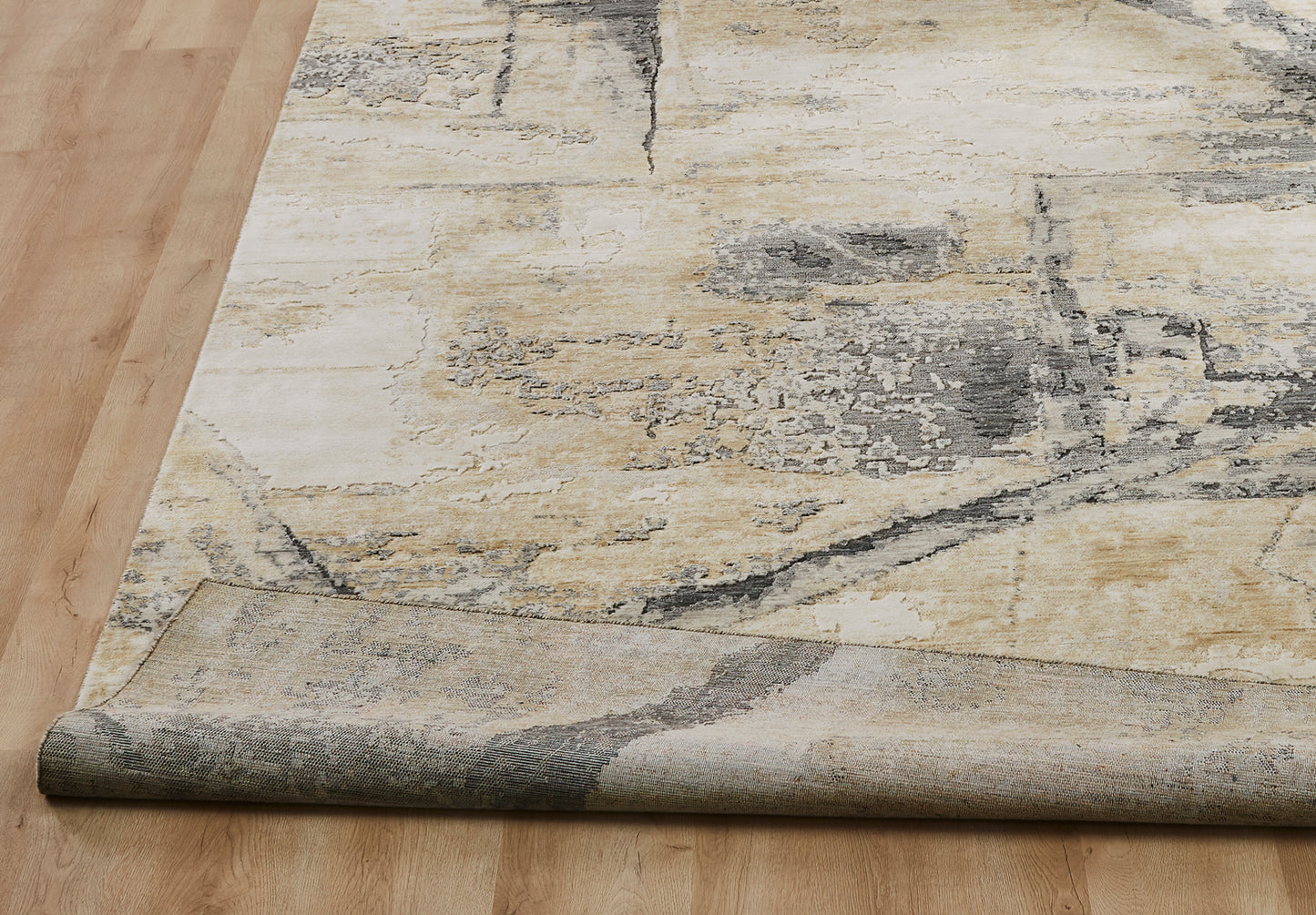 Ventura VN1393 Sands-Greys Abstract Power Loom Wool Rug