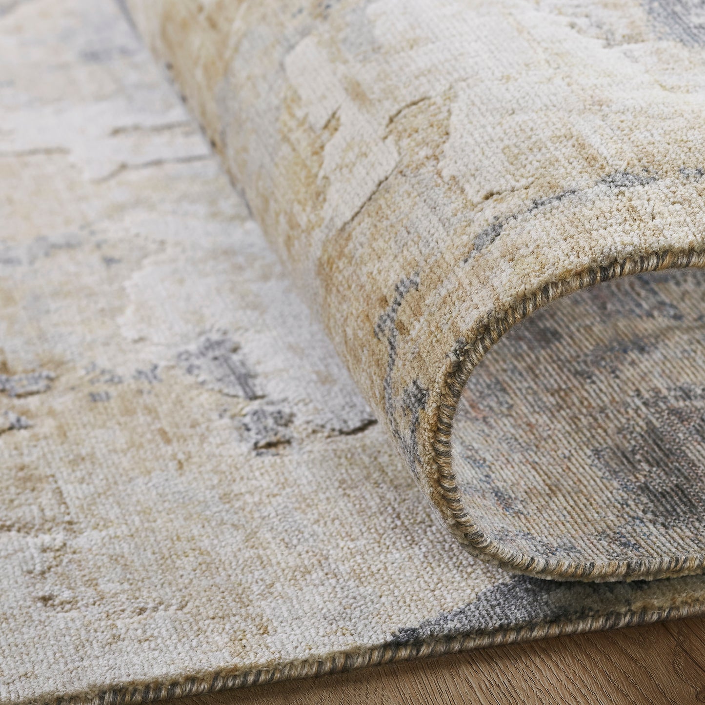 Ventura VN1393 Sands-Greys Abstract Power Loom Wool Rug