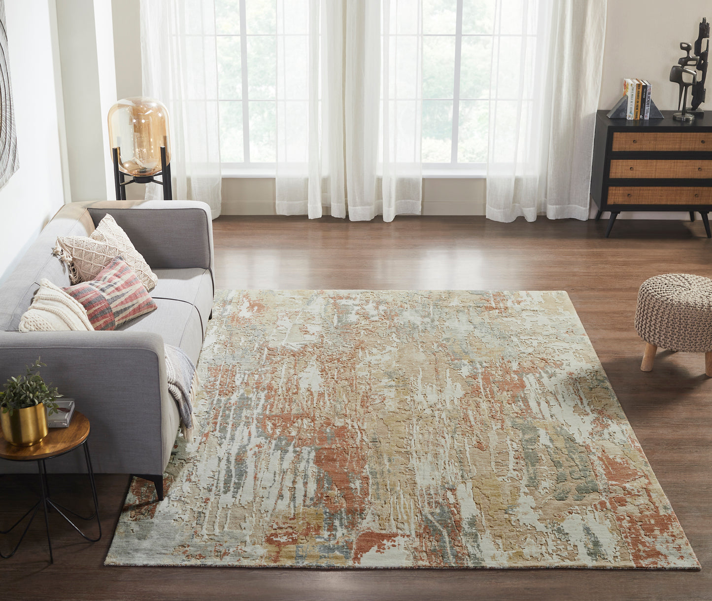 Ventura VN1396 Rust-Clay-Zinc-Tones Power Loom Wool Rug