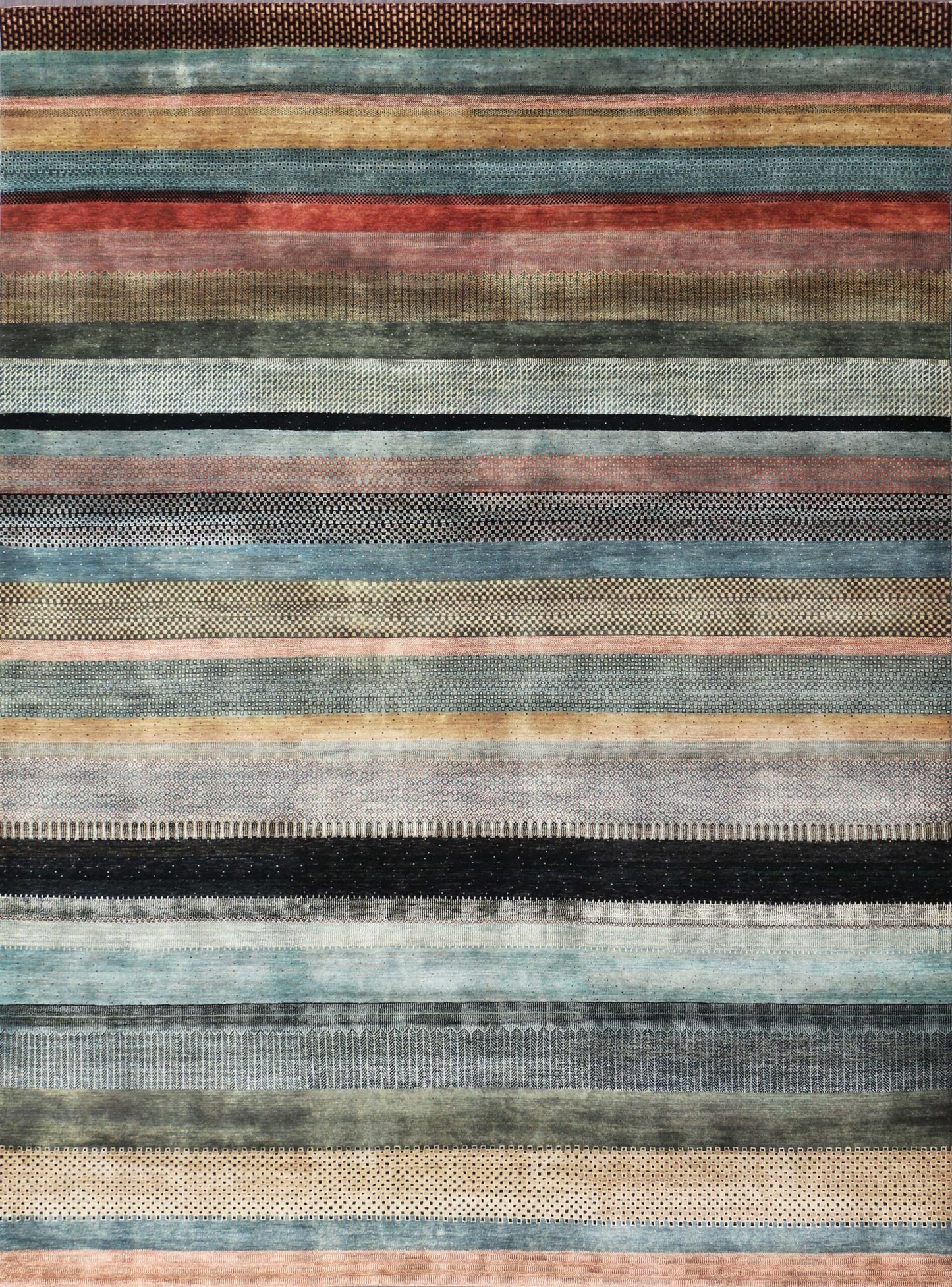 Colorful Handmade Woolen 9'x12' Rug