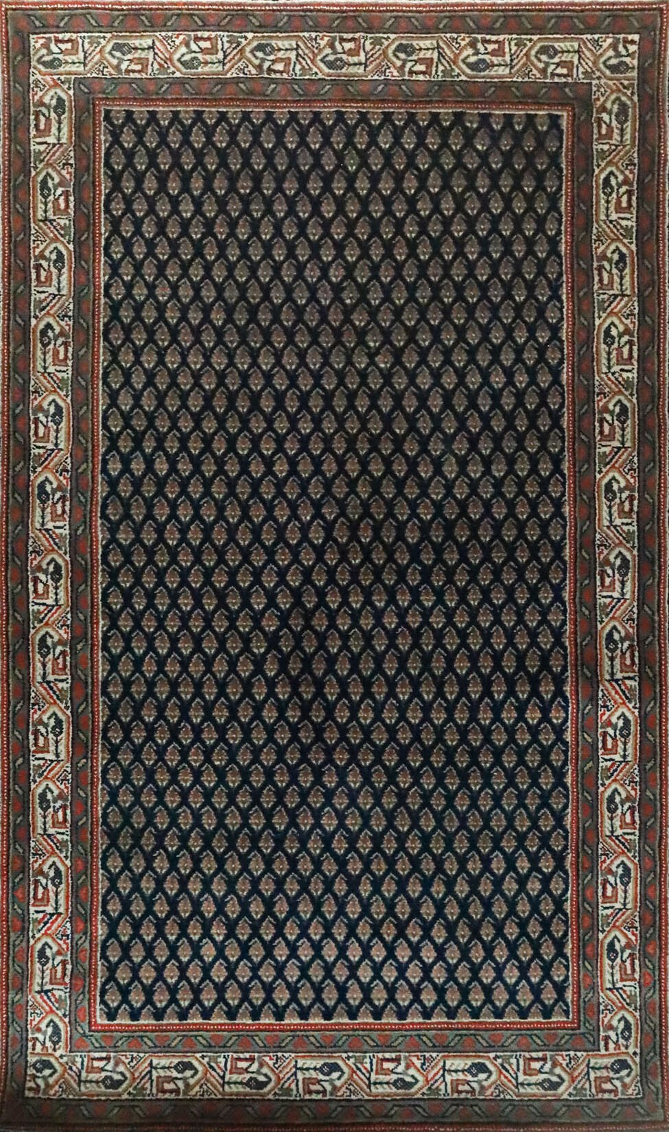 Mir Blue & Cream Fine Handmade 3'x5' Rug