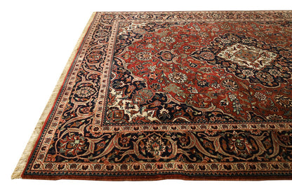 Keschan Rust & Navy Fine Handmade 5'7"x7'10" Rug