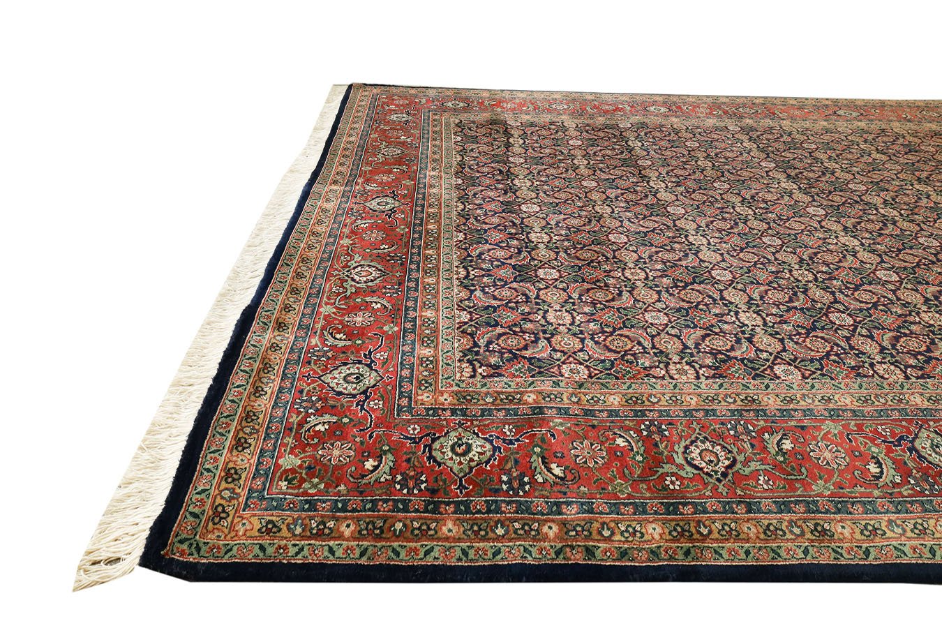 Herati Dark Blue & Rust Fine Handmade 8'x10' Rug