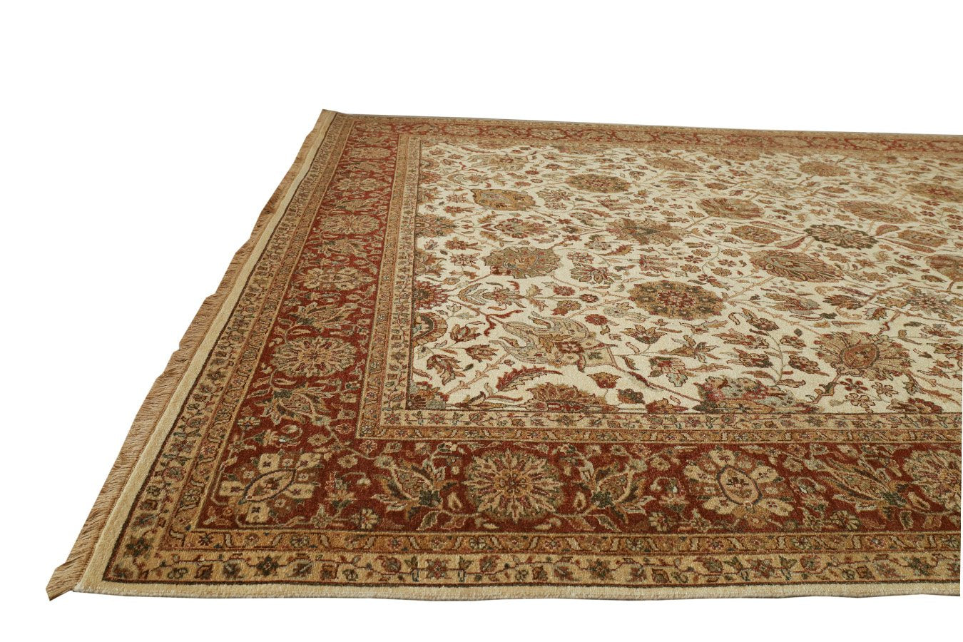 Tabriz Ivory & Rust Fine Handmade 8'x10' Rug