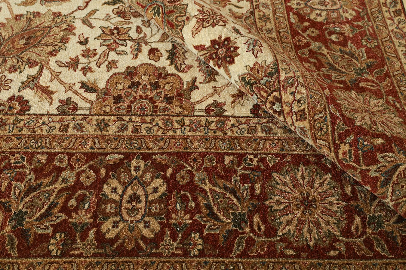 Tabriz Ivory & Rust Fine Handmade 8'x10' Rug