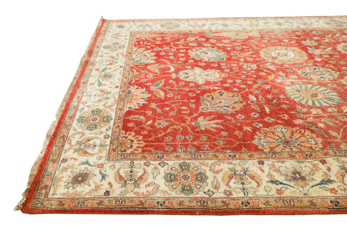 Tabriz Rust & Cream Fine Handmade 4'9"x6'8" Rug