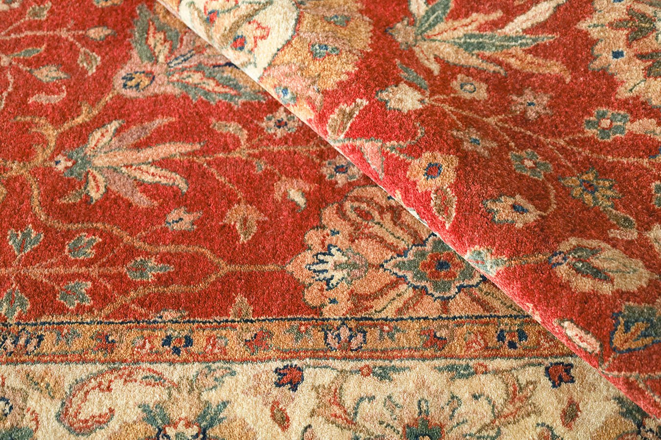 Tabriz Rust & Cream Fine Handmade 4'9"x6'8" Rug