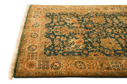 Tabriz Blue & Cream Hardtwist Fine Handmade Rug