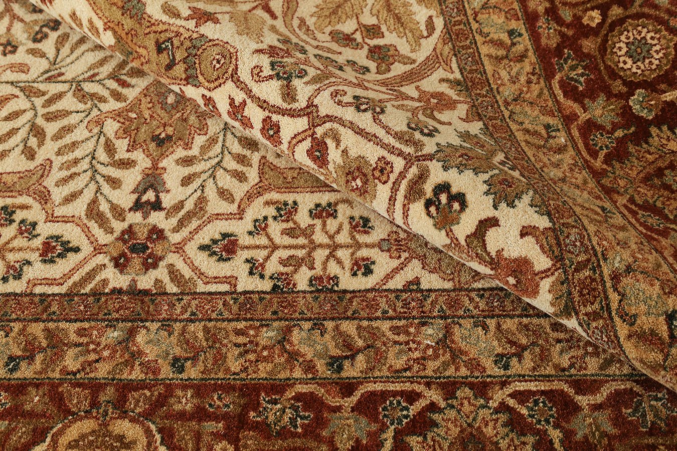 Kangaroo Ivory & Rust Fine Handmade 8'x10' Rug