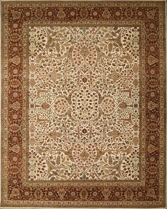 Kangaroo Ivory & Rust Fine Handmade 8'x10' Rug