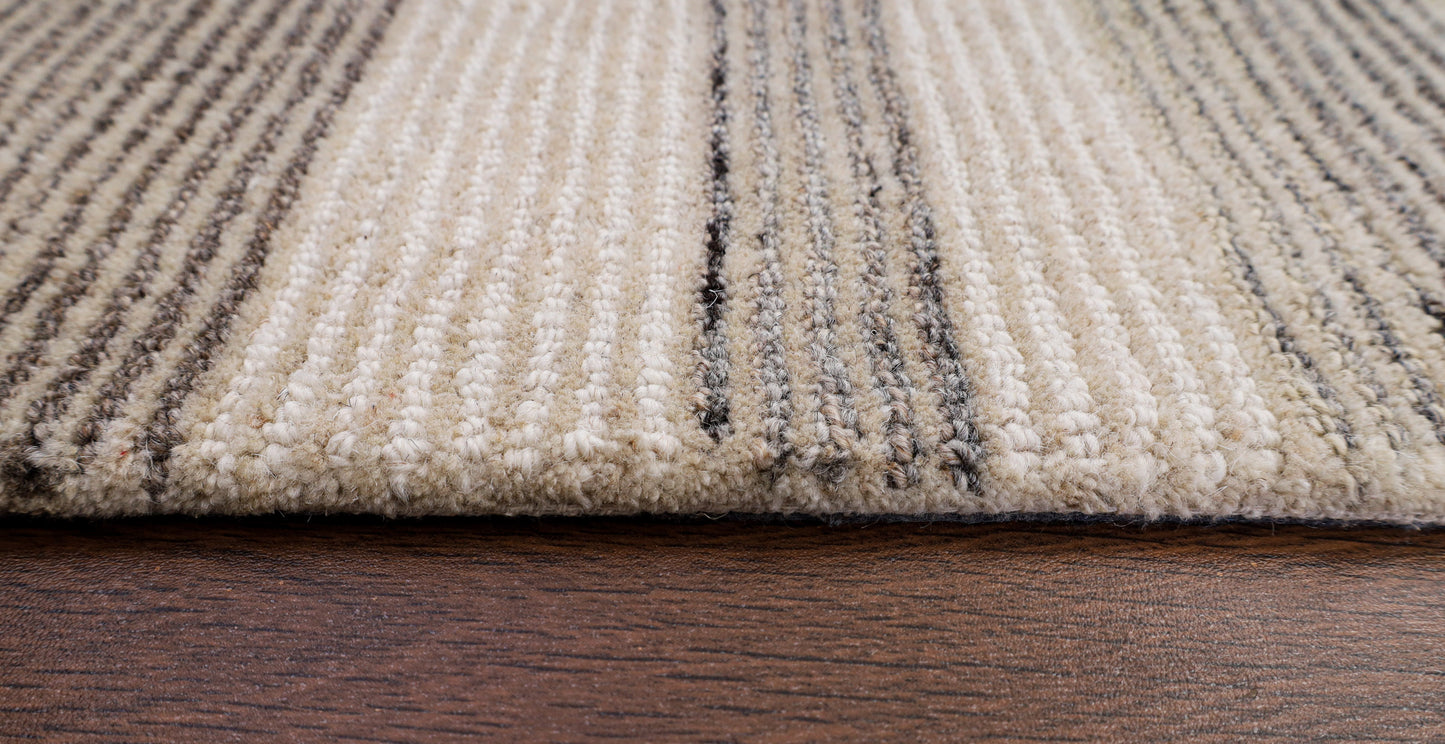 Stria Hand Tufted Undyed Natural Rug