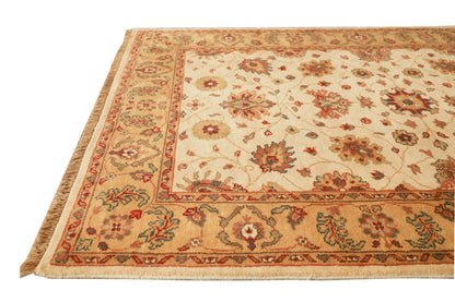 Sultanabad Ivory & Gold Fine Handmade 4'5"x6'5" Rug