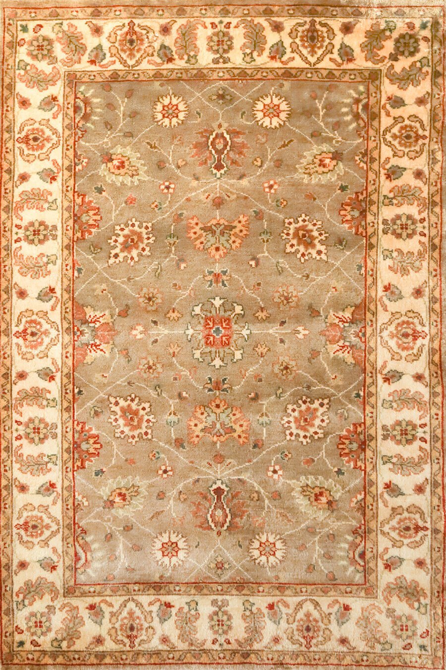 Sultanabad Cinnamon & Cream Fine Handmade 4'7"x6'5" Rug