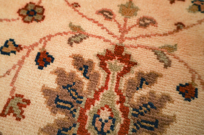 Sultanabad Cream & Rust Fine Handmade 4'6"x6'4" Rug