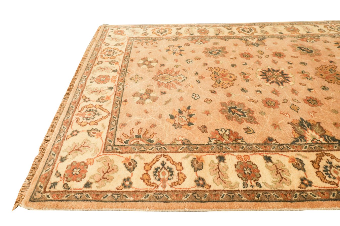 Sultanabad Peach & Cream Fine Handmade 4'7"x6'7" Rug