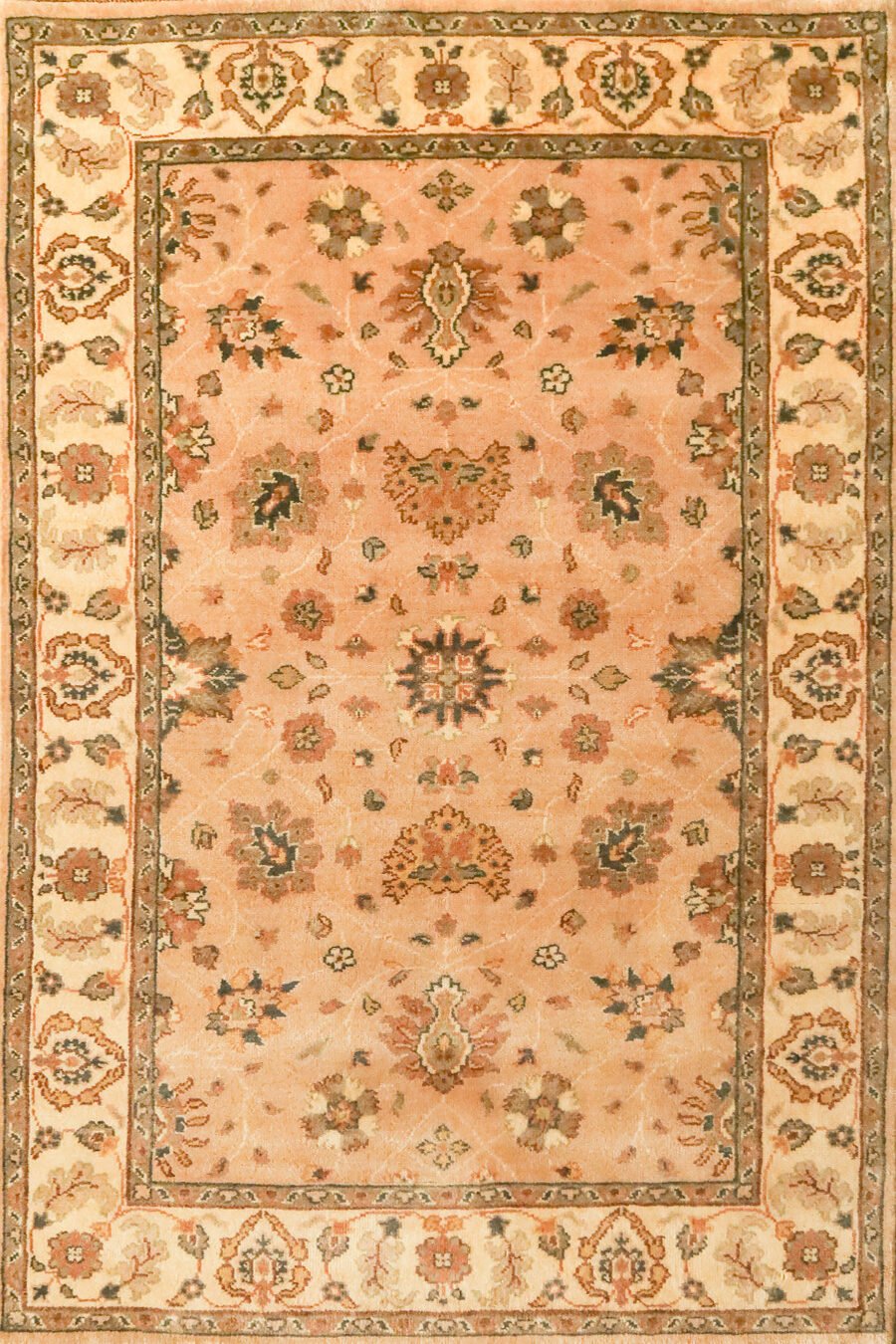 Sultanabad Peach & Cream Fine Handmade 4'7"x6'7" Rug