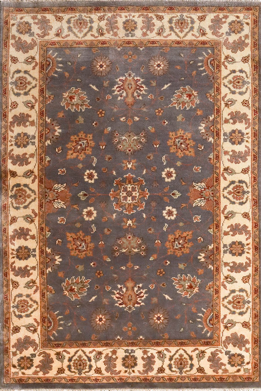 Sultanabad Titan Gray & Cream Fine Handmade 4'5"x6'6" Rug