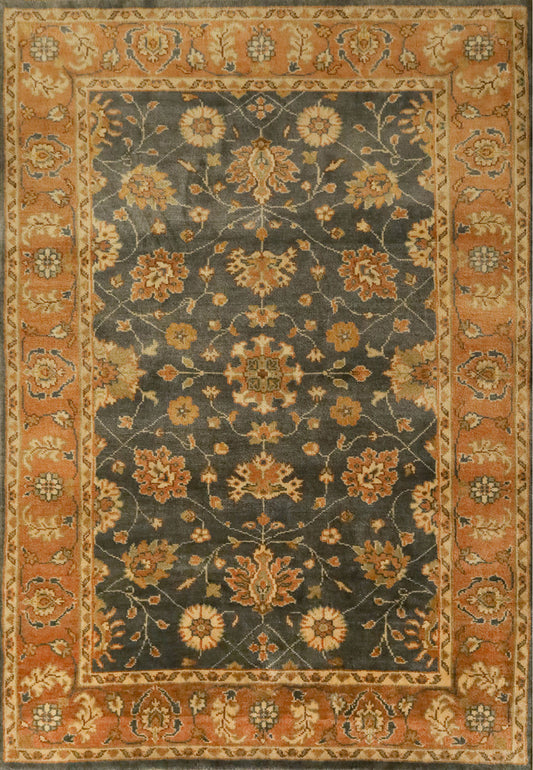 Sultanabad Grey & Copper Fine Handmade 4'7"x6'6" Rug