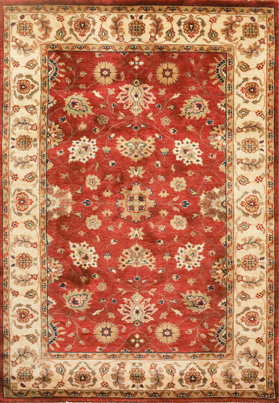 Sultanabad Rust & Cream Fine Handmade 4'7"x6'6" Rug