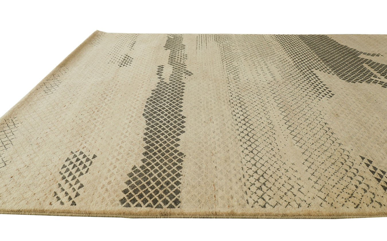 Natura Sail Beige & Dark Gray Fine Handmade 5'8"x7'10" Natural Rug