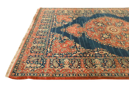 Noor Jahan Blue Fine Handmade 4'8"x6'7" Vegetable Dyed Rug