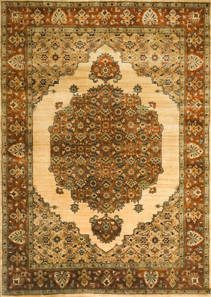 Bidjar Cream & Rust Fine Handmade 4'8"x6'7" Vegetable Dyed Rug