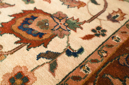 Sultan Shah Cream & Rust Fine Handmade Vegetable Dyed Rug