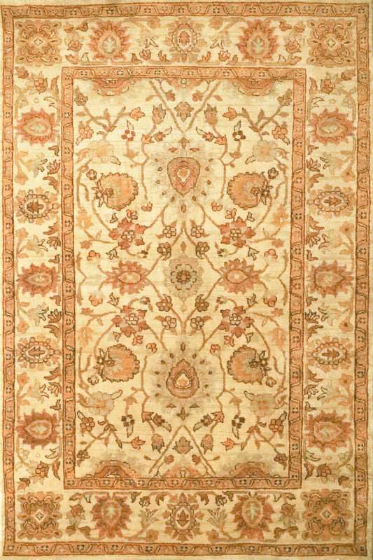 Tanjania Cream Fine Handmade 4'x6' Traditional Rug