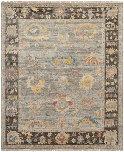Adana AA894 Grey Flannel-Bark Wool & Silkette Blend Rug