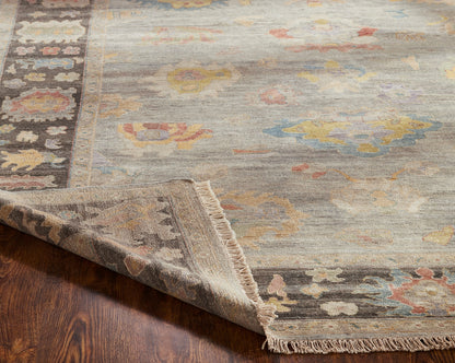 Adana AA894 Grey Flannel-Bark Wool & Silkette Blend Rug