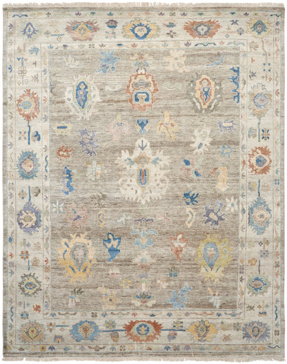 Adana AA896 Oatmeal-Ivory Wool & Silkette Blend Rug