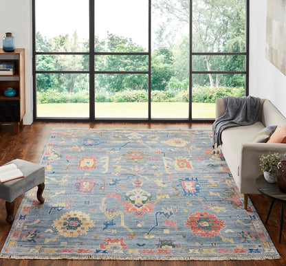 Adana AA897 Chambray-Multi Wool & Silkette Blend Rug