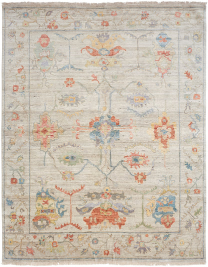 Adana AA898 Ivory-Multi Wool & Silkette Blend Rug
