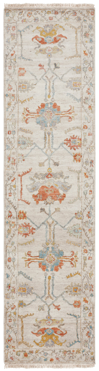 Adana AA898 Ivory-Multi Wool & Silkette Blend Rug