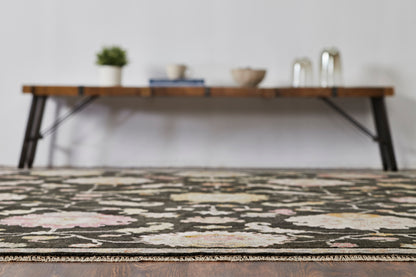 Adana AA901 Graphite-Pastels Wool & Silkette Blend Rug