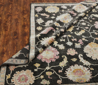 Adana AA901 Graphite-Pastels Wool & Silkette Blend Rug