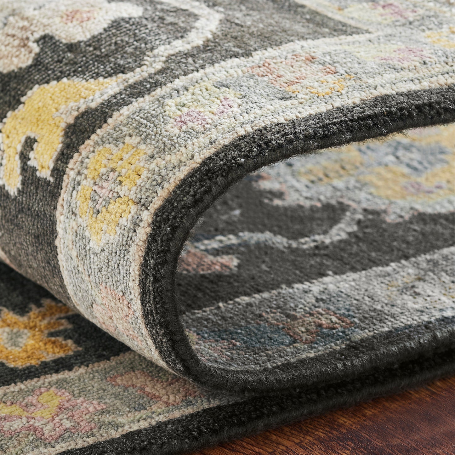 Adana AA901 Graphite-Pastels Wool & Silkette Blend Rug