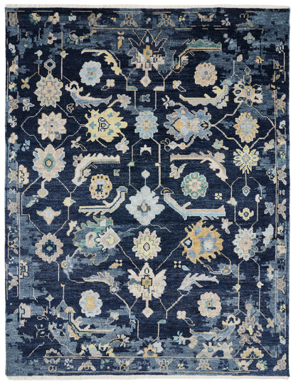 Ambrose AM1002 Navy Denim Hand Knotted Wool Rug