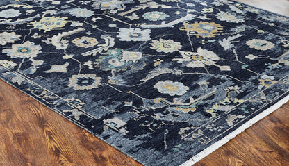 Ambrose AM1002 Navy Denim Hand Knotted Wool Rug