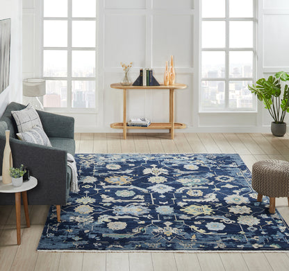 Ambrose AM1002 Navy Denim Hand Knotted Wool Rug