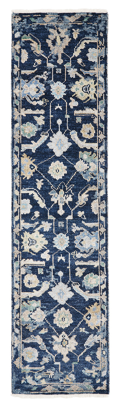 Ambrose AM1002 Navy Denim Hand Knotted Wool Rug