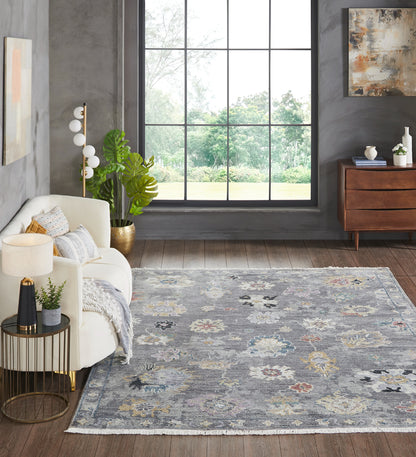 Ambrose AM1003 Zinc-Multi Hand Knotted Wool Rug