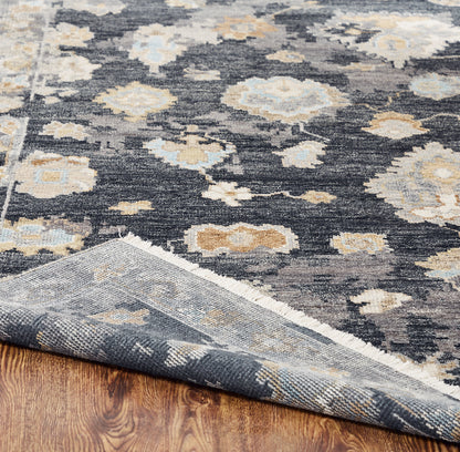 Ambrose AM1007 Almost Black Hand Knotted Wool Rug