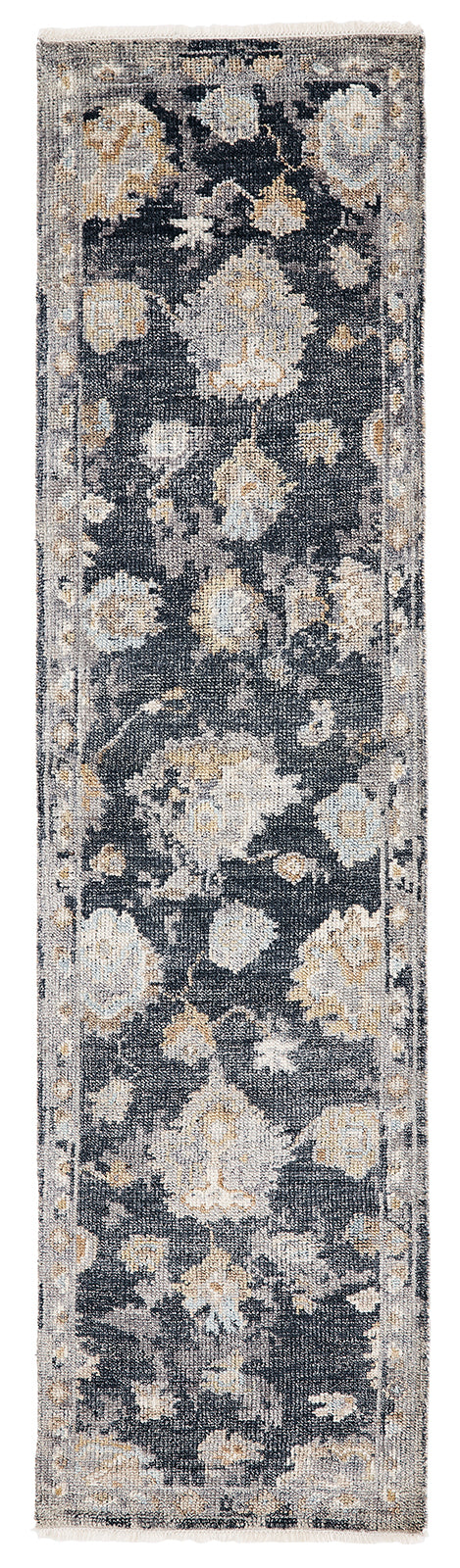 Ambrose AM1007 Almost Black Hand Knotted Wool Rug – view 7