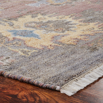 Ambrose AM1006 Rose Hand Knotted Wool and Silkette Rug